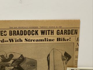 Vintage Harley Davidson Motorcycle Speed Record Photo & Newspaper Clip 3