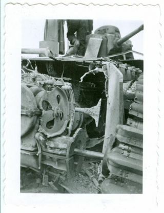 Close Up Of Engine On A Destroyed French Char B Tank,  France 1940,  Ww2 Orig