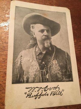 Antique William F.  " Buffalo Bill " Cody Cabinet Photo Card Show Souvenir