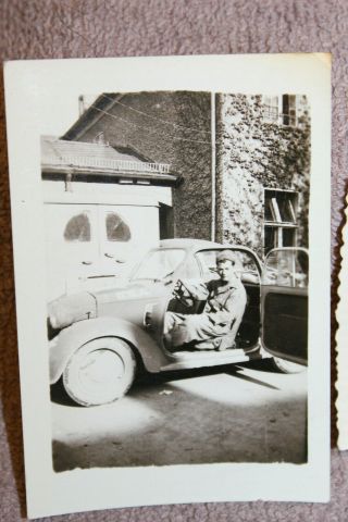 Two WW2 Photographs of an U.  S.  Army Soldier in Army Jeep & Weird Truck? 2