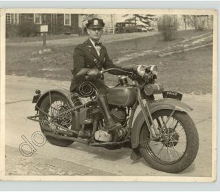 Stamford Ct Police On 1930 Harley Davidson Motorcycle Vtg 8x10 Photograph