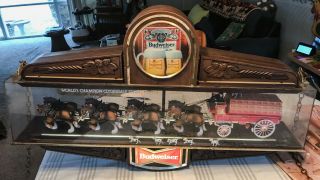 Vintage Budweiser Clydesdale Horse And Wagon - - - -