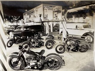 Vintage Harley Davidson Motorcycle Dealership Servicar Photo Large 8x10 2