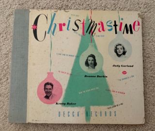 Decca Record 78 Rpm Album Christmastime Judy Garland Deanna Durbin Kenny Baker