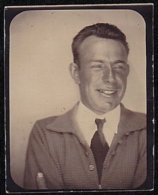 Old Vintage Antique Photo Booth Photograph Handsome Young Man 53
