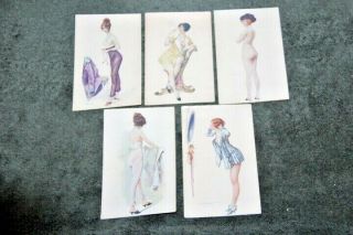 5 Vintage French Postcards By A.  Penot