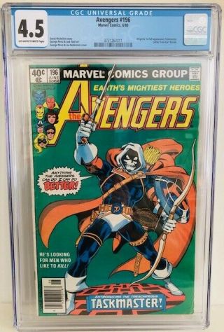 Avengers 196 Marvel Comics Taskmaster 1st Appearance Cgc 4.  5 George Perez Art