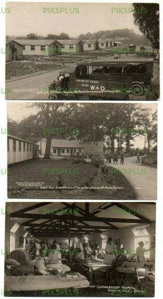 Ww1 Postcards Woodcote Park Military Convalescent Hospital Epsom Real Photos