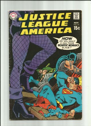Justice League Of America 75 1st Dinah Lance Black Canary Vg,