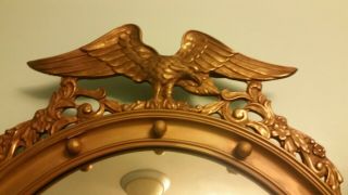 Antique Federal Style Convex Eagle Bulls Eye Mirror 31” X 21” 19th Century 4