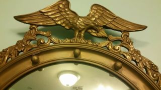 Antique Federal Style Convex Eagle Bulls Eye Mirror 31” X 21” 19th Century 6