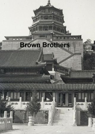 1900s Historic China Summer Palace Marble Court Glass Photo Camera Negative Bb
