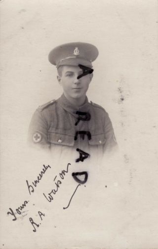 Ww1 Soldier Reginald Arthur Watson Royal Army Medical Corps Ramc