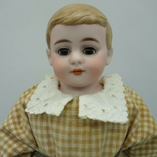 Antique Bisque Shoulder Head Molded Hair Glass Eyes 13 1/2 " German Kestner? Doll