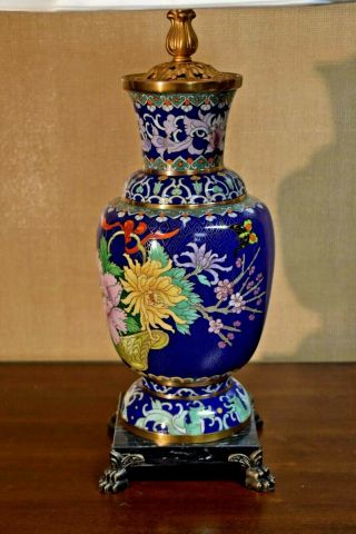 30 " Chinese Vintage Cloisonne Vase Table Lamp - Asian Oriental Porcelain
