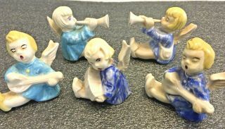 Vintage Angel Orchestra Set Of 5 Figurine Band Musician Ceramic