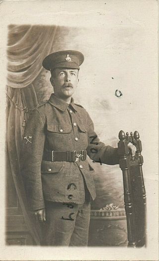 Ww1 Soldier Pte Royal Sussex Regiment Pioneer Section Brighton Photographer