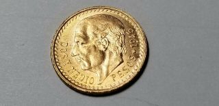 Vintage 1945 Mexican Gold 2.  5 Pesos Coin Dos Y Medio Mexico Gold