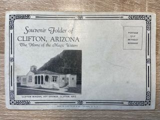Clifton Az Vintage Souvenir Folder Postcards 5 Double Sided Home Of Magic Waters