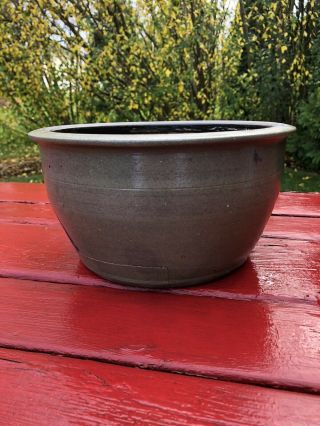 Dan Ack - Mooresburg,  PA - Rare Decorated Stoneware Crock Bowl - Circa 1860 4