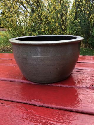 Dan Ack - Mooresburg,  PA - Rare Decorated Stoneware Crock Bowl - Circa 1860 6