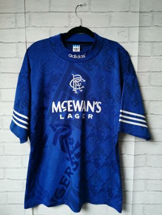 Glasgow Rangers 1995 1996 Home Adidas Vintage Football Shirt Adult Large -