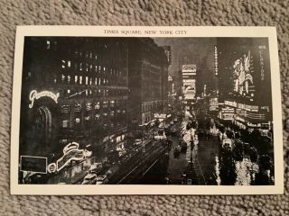 Vintage Postcard Of Times Square At Night,  York City,  Ny