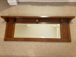 1900s Large Arts And Crafts Movement Mission Quartersawn Oak Wall Mirror
