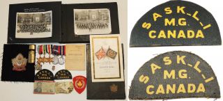 Ww1 Ww2 Saskatchewan Light Infantry Machine Gun Printed Title Medal Group Photos