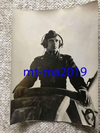 Ww2 Press Photograph - German Panzer Commander In His Tank March 1944