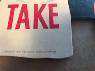 Coca Cola Cardboard Sign 1952 Rare Vintage Advertisement Cond 2