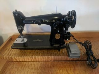 Vintage 1950 Singer Electric Sewing Machine Model 201 - 2 With Accessories