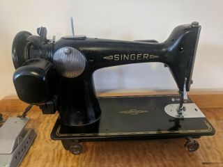 Vintage 1950 Singer Electric Sewing Machine Model 201 - 2 with Accessories 2
