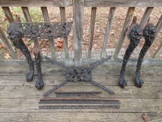 Antique Medieval Gothic Chinese Carved Wood Table Legs Trim Parts Pixiu Chimera