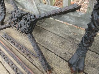 Antique Medieval Gothic Chinese Carved Wood Table Legs trim Parts Pixiu Chimera 5
