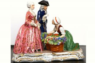 Atq Signed Dresden Lace Flower Girl Porcelain Sculpture Figurine by Luigi Fabris 4
