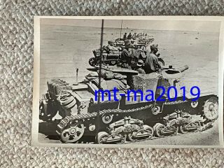 Ww2 Press Photograph - Afrika Korps Panzer Troops In Action In Egypt - Italians
