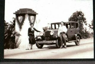 Vintage Photograph 1920s Car/auto Girls Hotel Agua Caliente Tijuana Mexico Photo