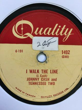 1956 Johnny Cash Tennessee Two 78 Rpm Quality Canada 1492 I Walk The Line Vg,