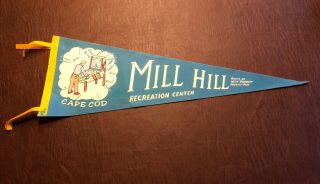 Rare Vintage Mill Hill Club West Yarmouth Cape Cod Ma Felt Pennant Ponball