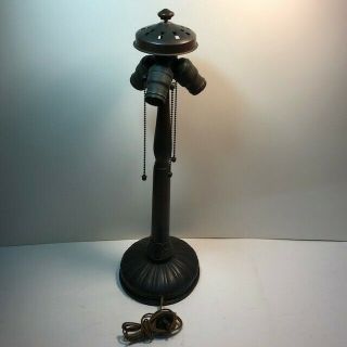 Antique Handel Lamp Base For Leaded,  Stained Or Slag Glass Shade 3 Sockets