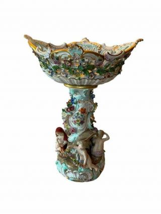 Antique Meissen Porcelain Centerpiece Group Of The Seasons