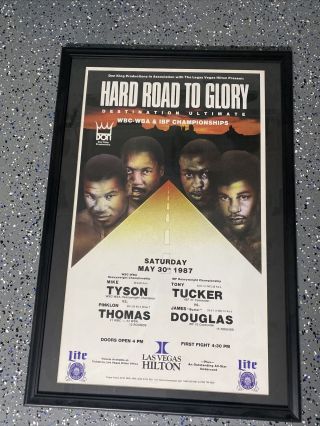 Vintage Fight Boxing Poster Hard Road To Glory Tyson Vs Thomas Tucker Vs Douglas