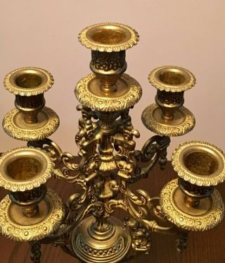 Vintage 5 arm brass candelabra made in Italy 3