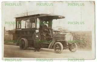 Old Postcard Gwr Motor Bus Lye ? Worcs Real Photo Vintage Stourbridge 1912