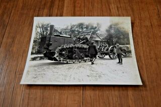 Photograph ? Ww1 Holt Caterpillar Tracked Gun Farm Tractor First World War