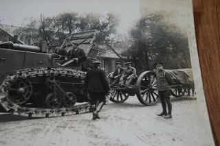 PHOTOGRAPH ? WW1 Holt Caterpillar Tracked Gun Farm Tractor First World War 3