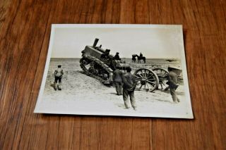Photograph ? Ww1 Holt Caterpillar Tracked Gun Tractor Farm First World War