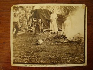 Old Vintage Snapshot Photo Campers Camping Bouquet Canyon Ca Los Angeles County