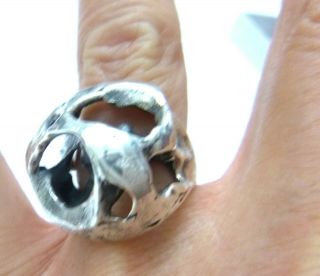 James Avery Rare 3 - D Freeform Crater Ring Vintage/ Htf Retired